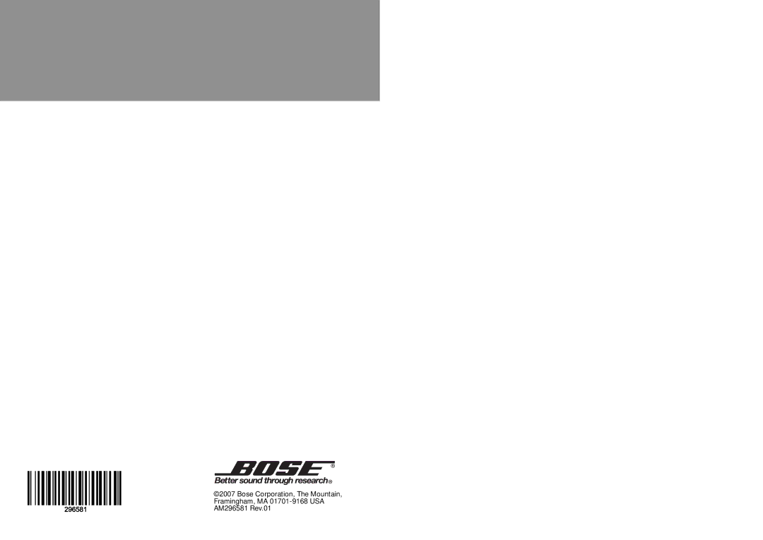 Bose 2 Series II, 40274 manual 