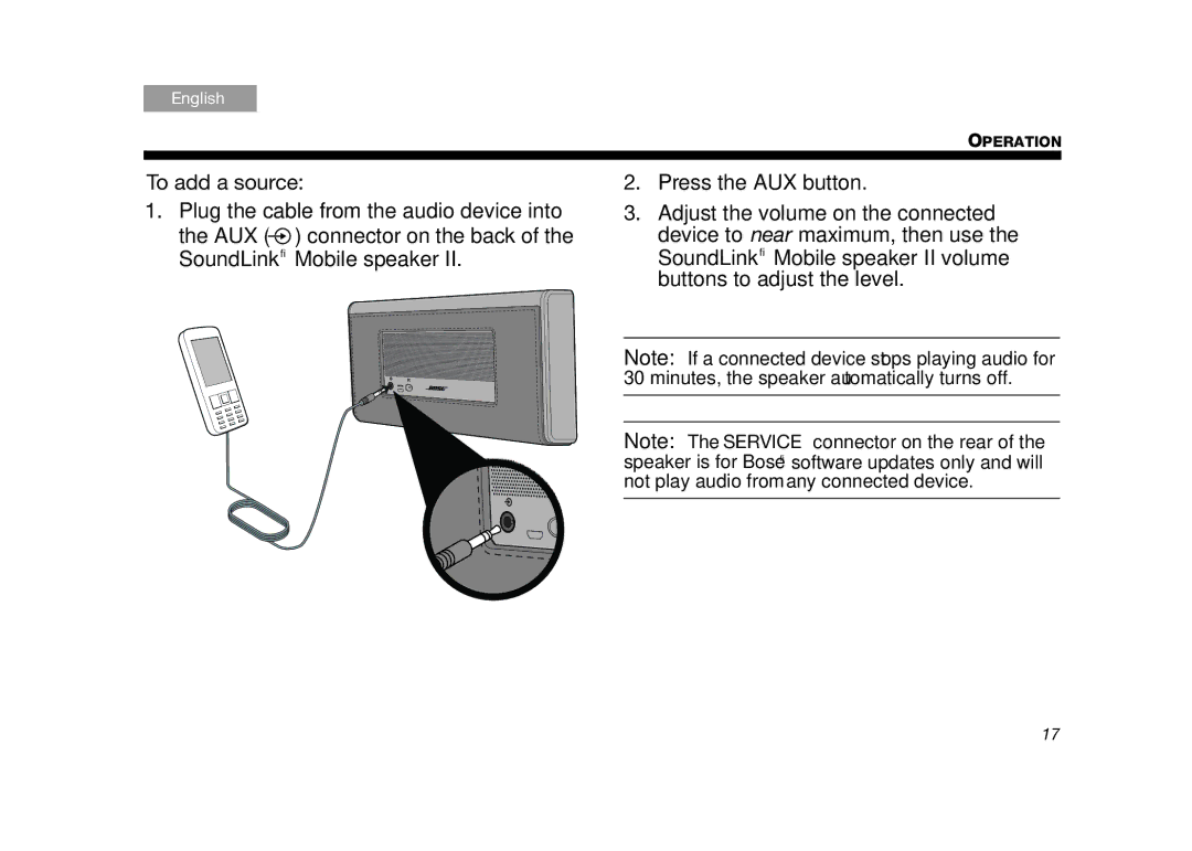 Bose SLINKMOBILE2, SoundLink II White, 357550-1300 manual To add a source 