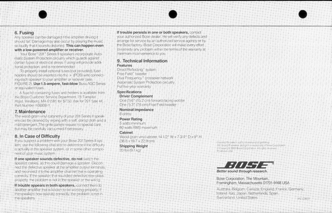 Bose 201 manual 