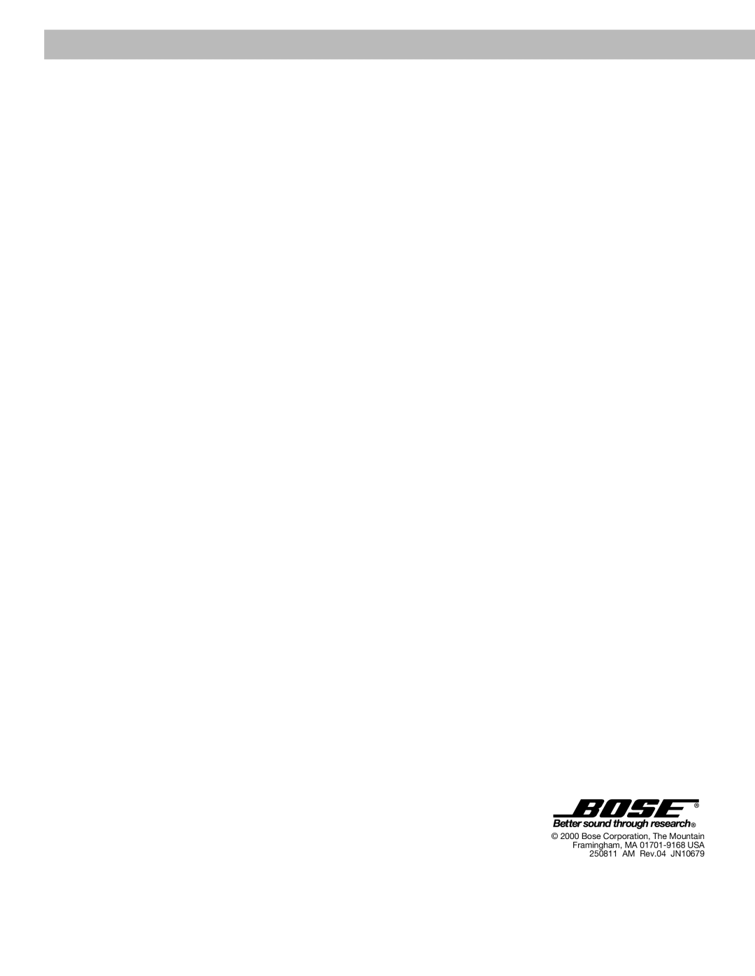 Bose 251 manual October 30 