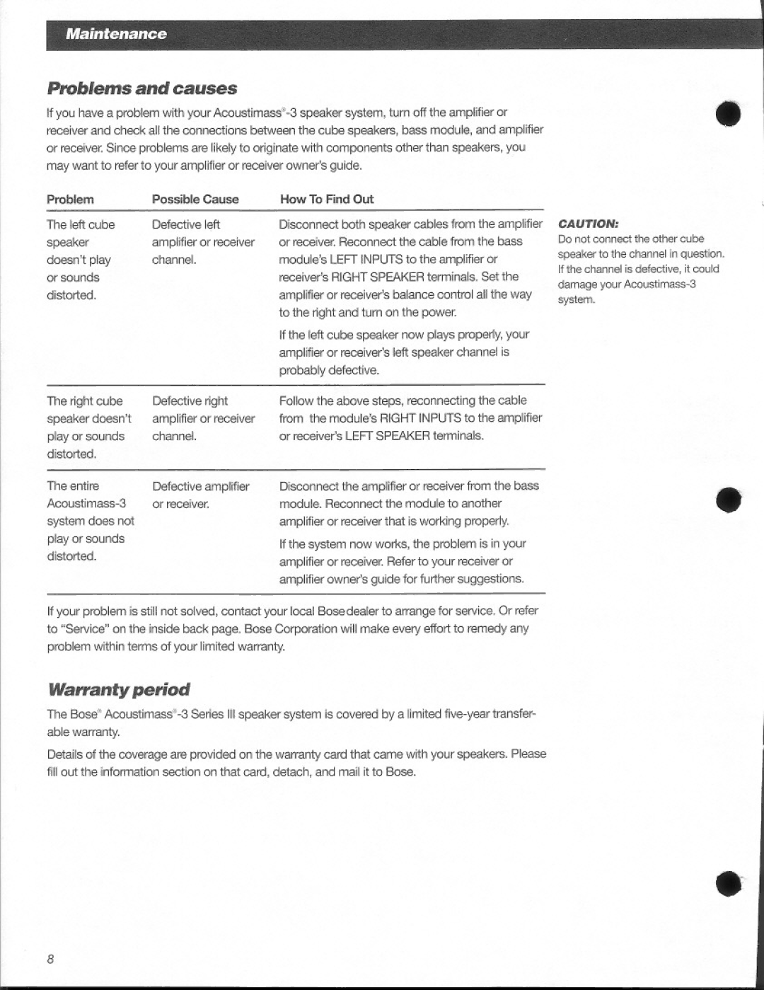 Bose 3 Series III manual 