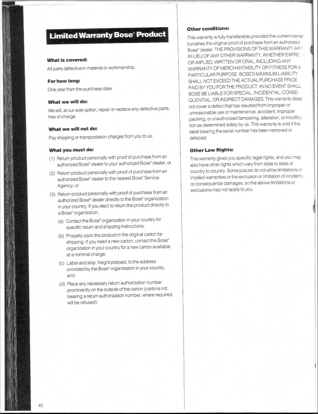 Bose 3 manual 