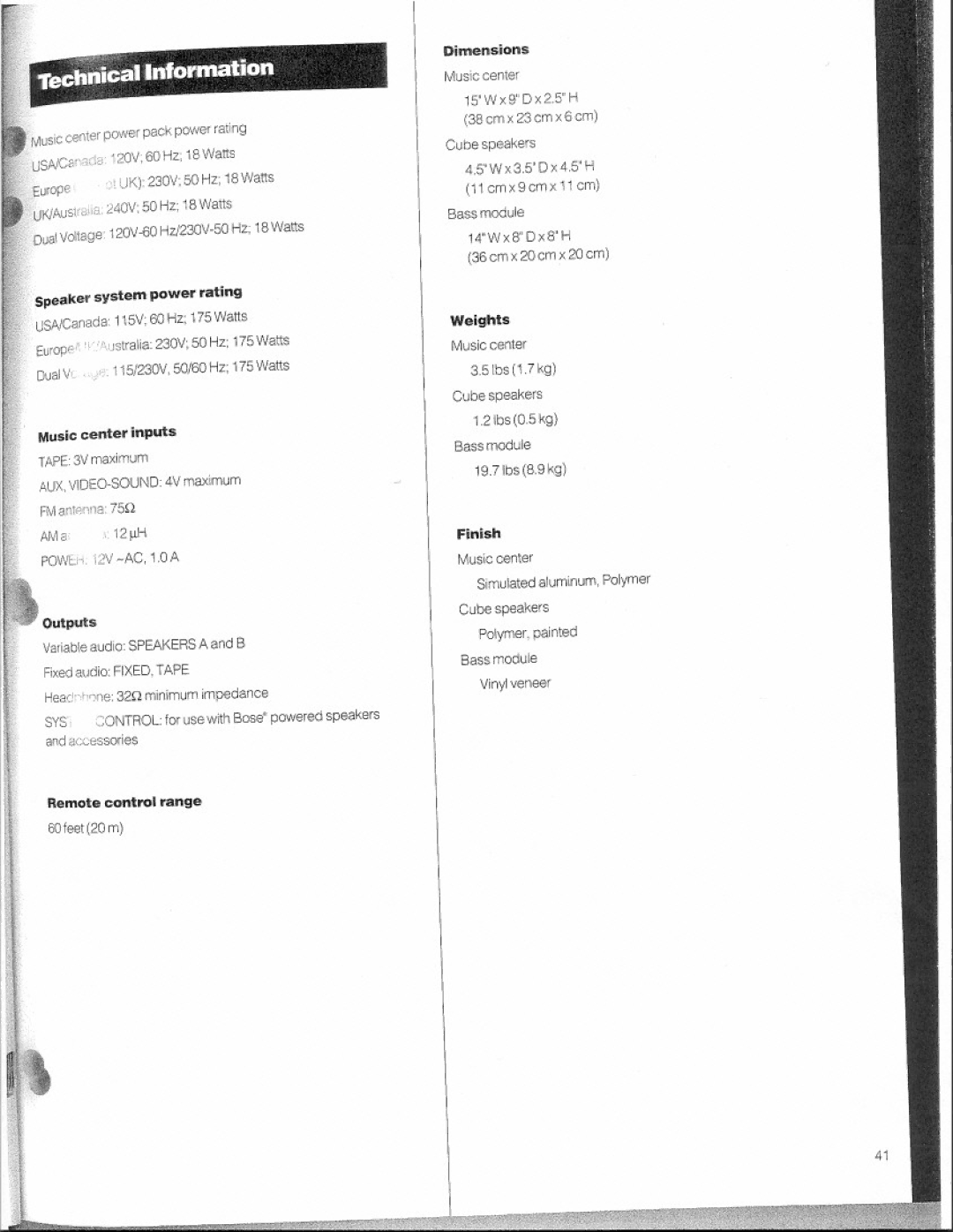 Bose 3 manual 