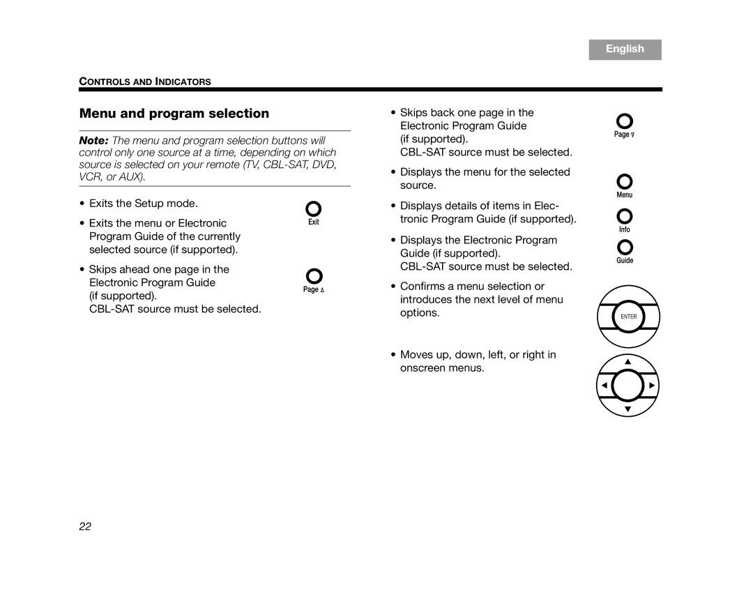 Bose 320573-1100 manual Menu and program selection 