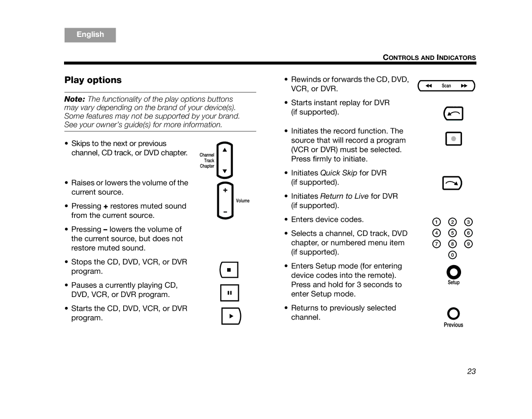 Bose 320573-1100 manual Play options 