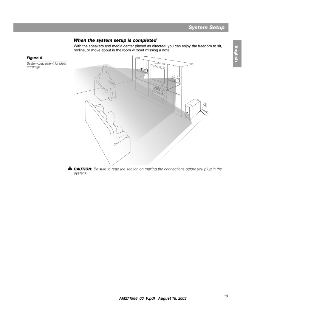 Bose 321GS manual When the system setup is completed 