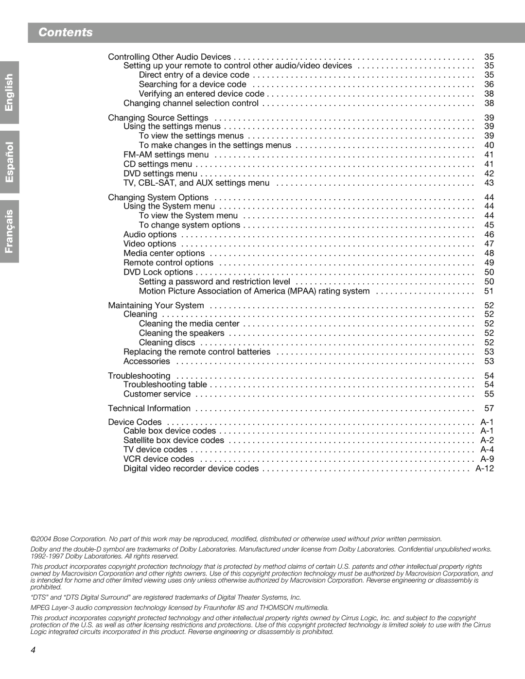 Bose 3.2.1 GS Series II, 3.2.1 Series II manual Français Español English 