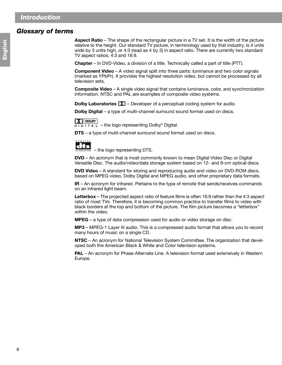 Bose 3.2.1 GS Series II, 3.2.1 Series II manual Glossary of terms 