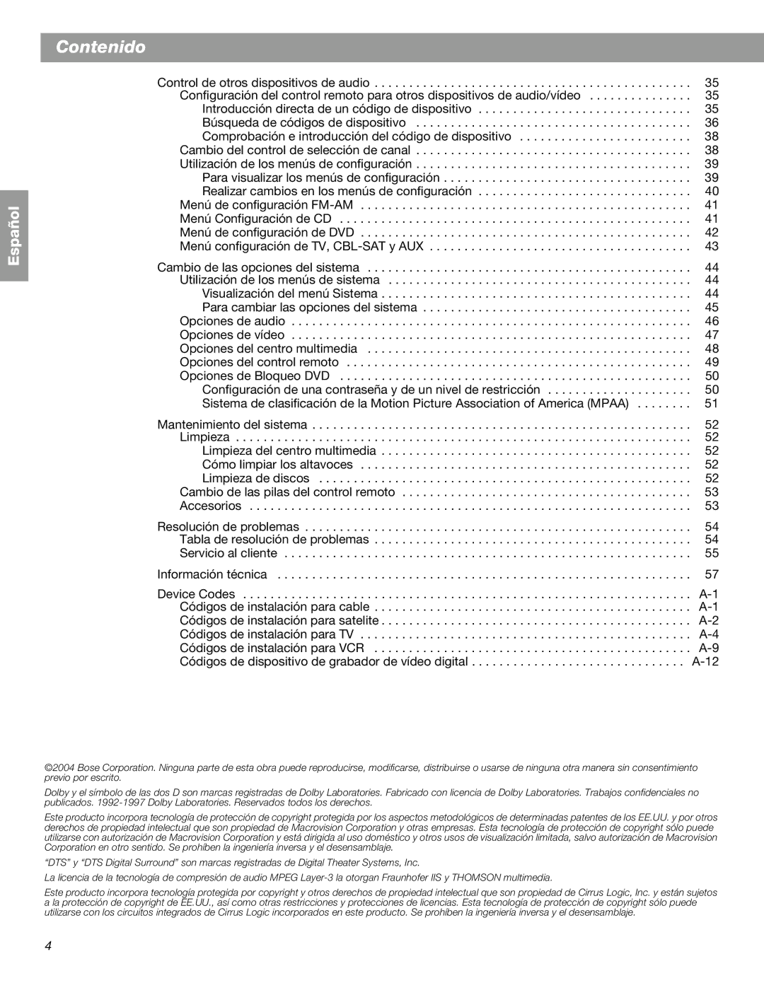 Bose 3.2.1 GS Series II, 3.2.1 Series II manual Tabla de resolución de problemas 