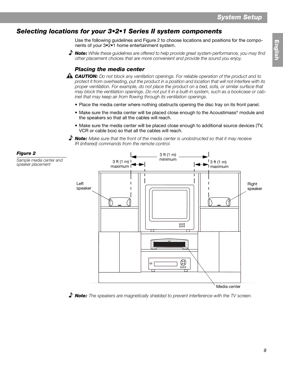 Bose 3.2.1 GS Series II, 3.2.1 Series II manual Selecting locations for your 321 Series II system components 