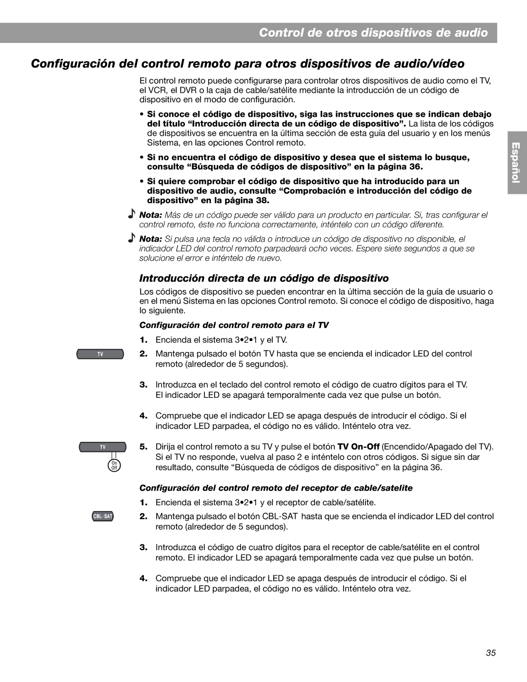 Bose 3.2.1 GS Series II, 3.2.1 Series II manual Control de otros dispositivos de audio 