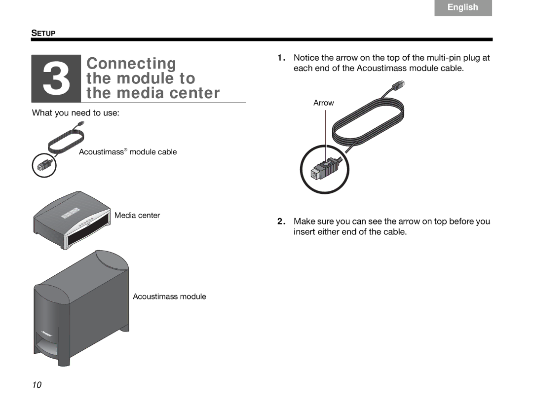 Bose 3.2.1 manual Connecting Module to the media center 