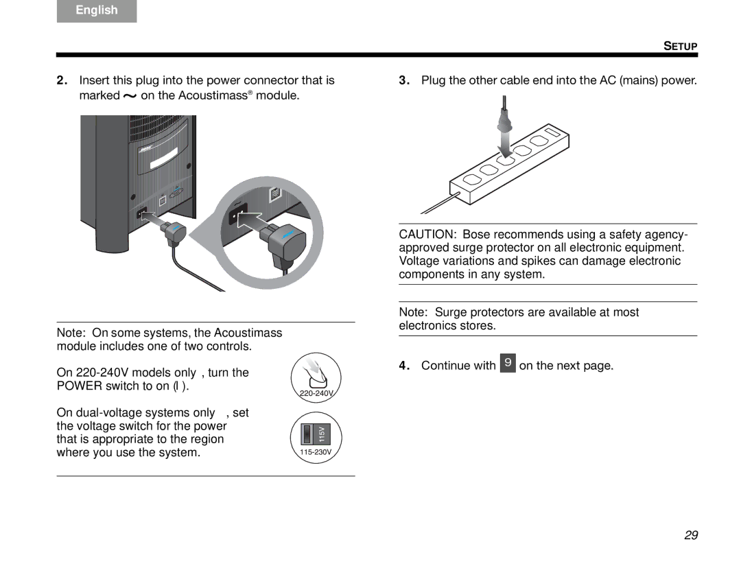 Bose 3.2.1 manual Continue with 9 on the next 