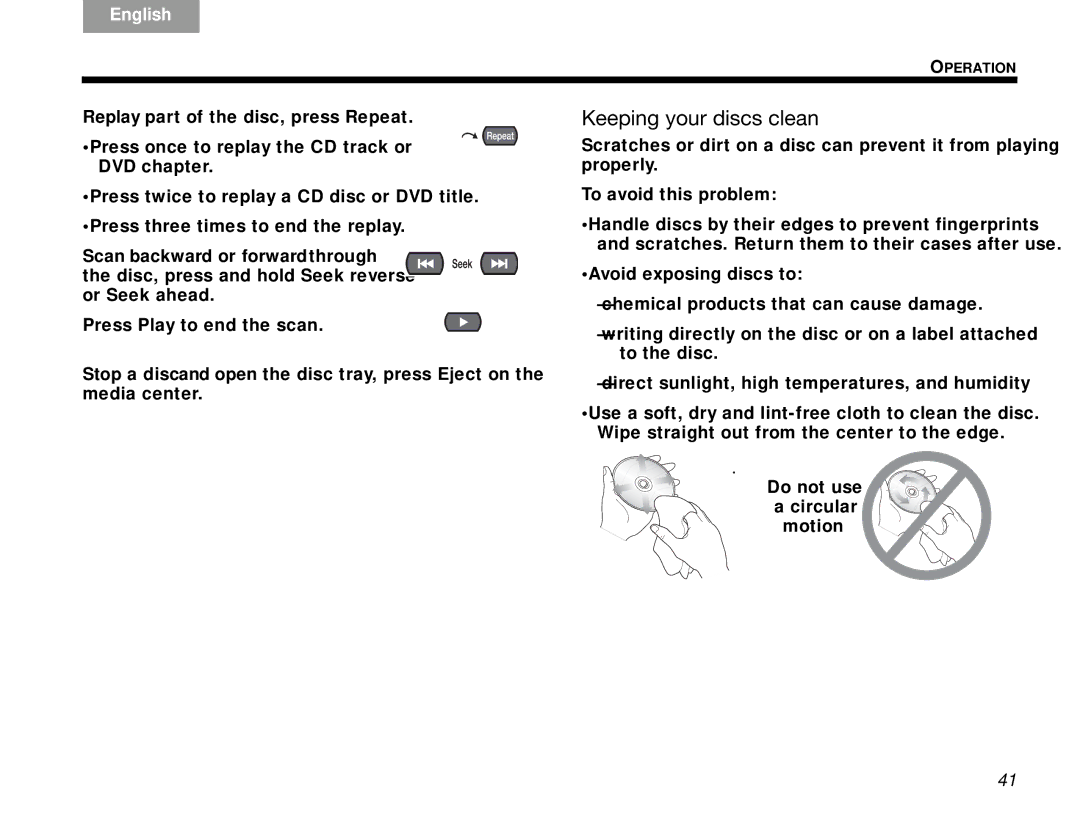 Bose 3.2.1 manual Keeping your discs clean 