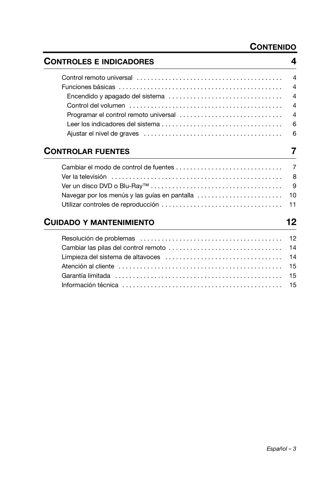 Bose 329198/1100 manual Contenido 