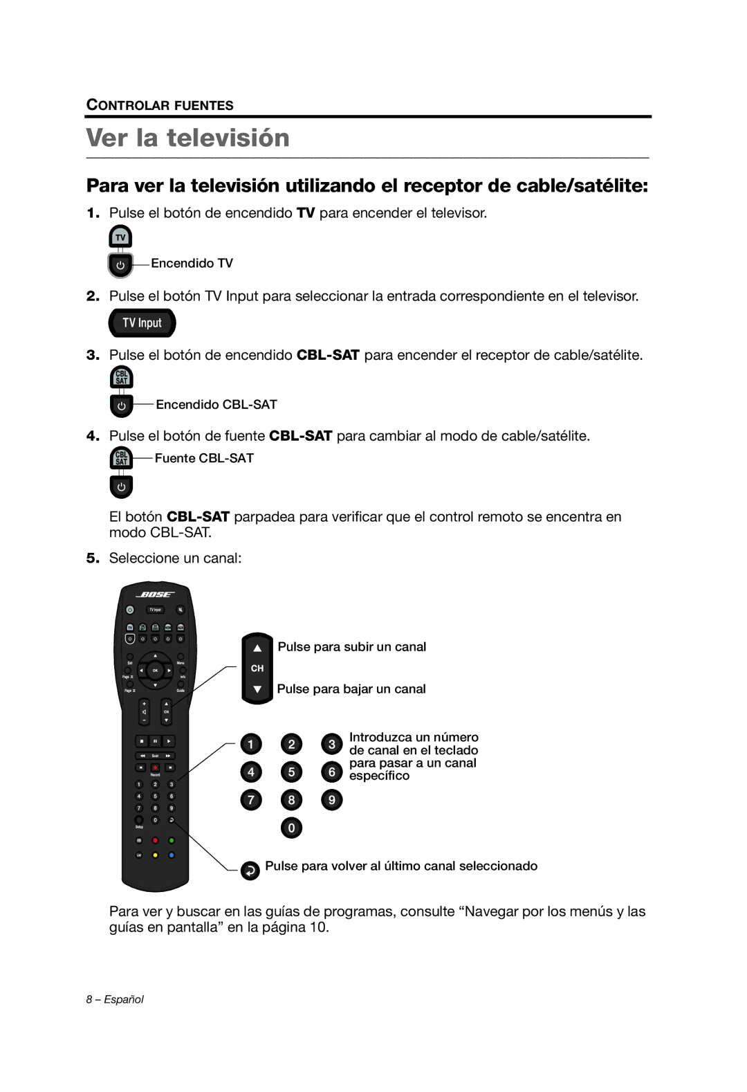 Bose 329198/1100 manual Ver la televisión 