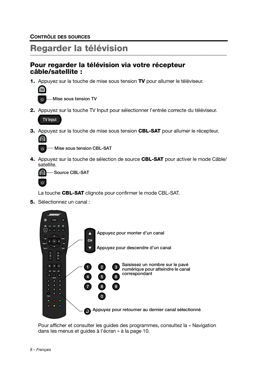 Bose 329198/1100 manual Regarder la télévision 