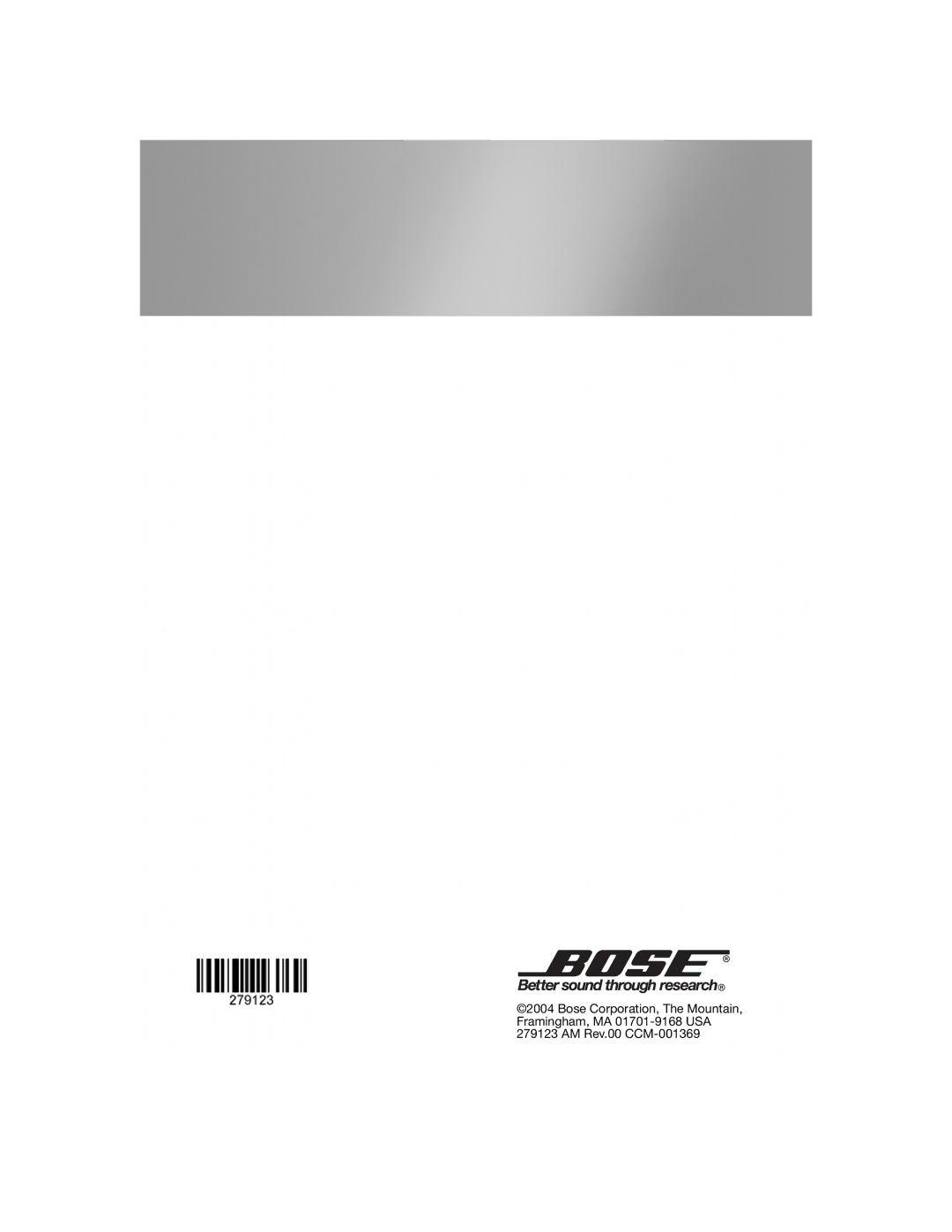 Bose 354495-1100 manual 