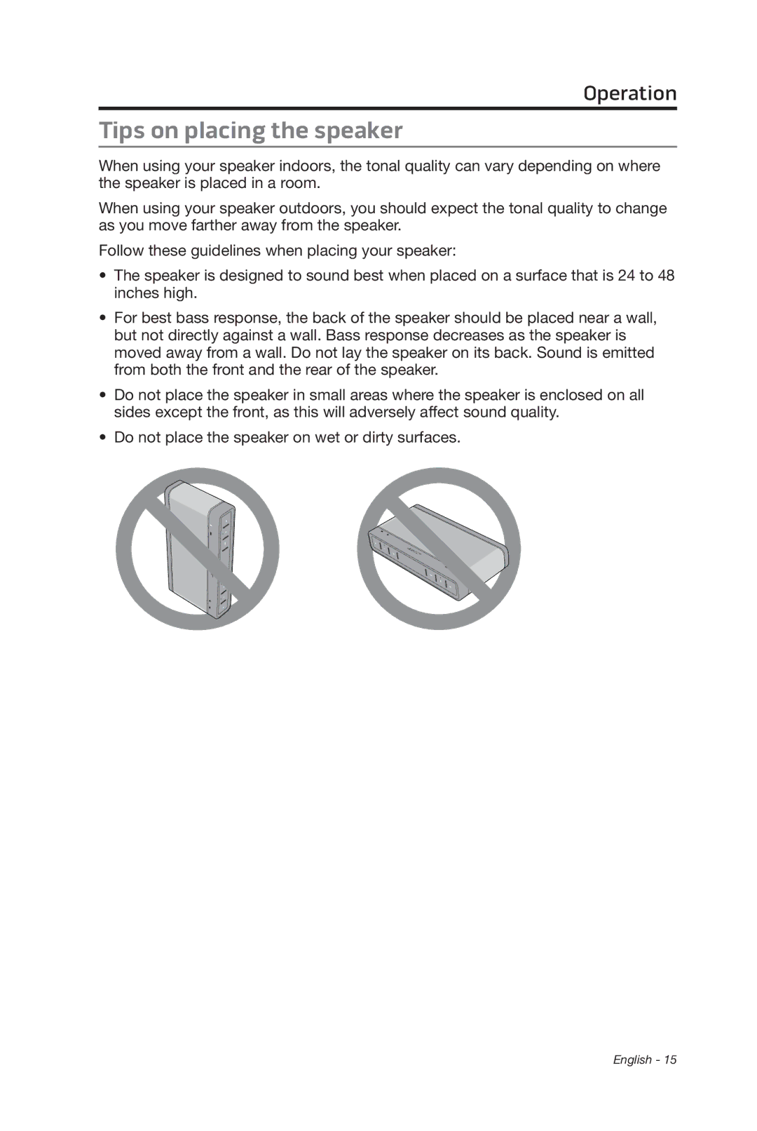 Bose 369946/1300 manual Tips on placing the speaker 