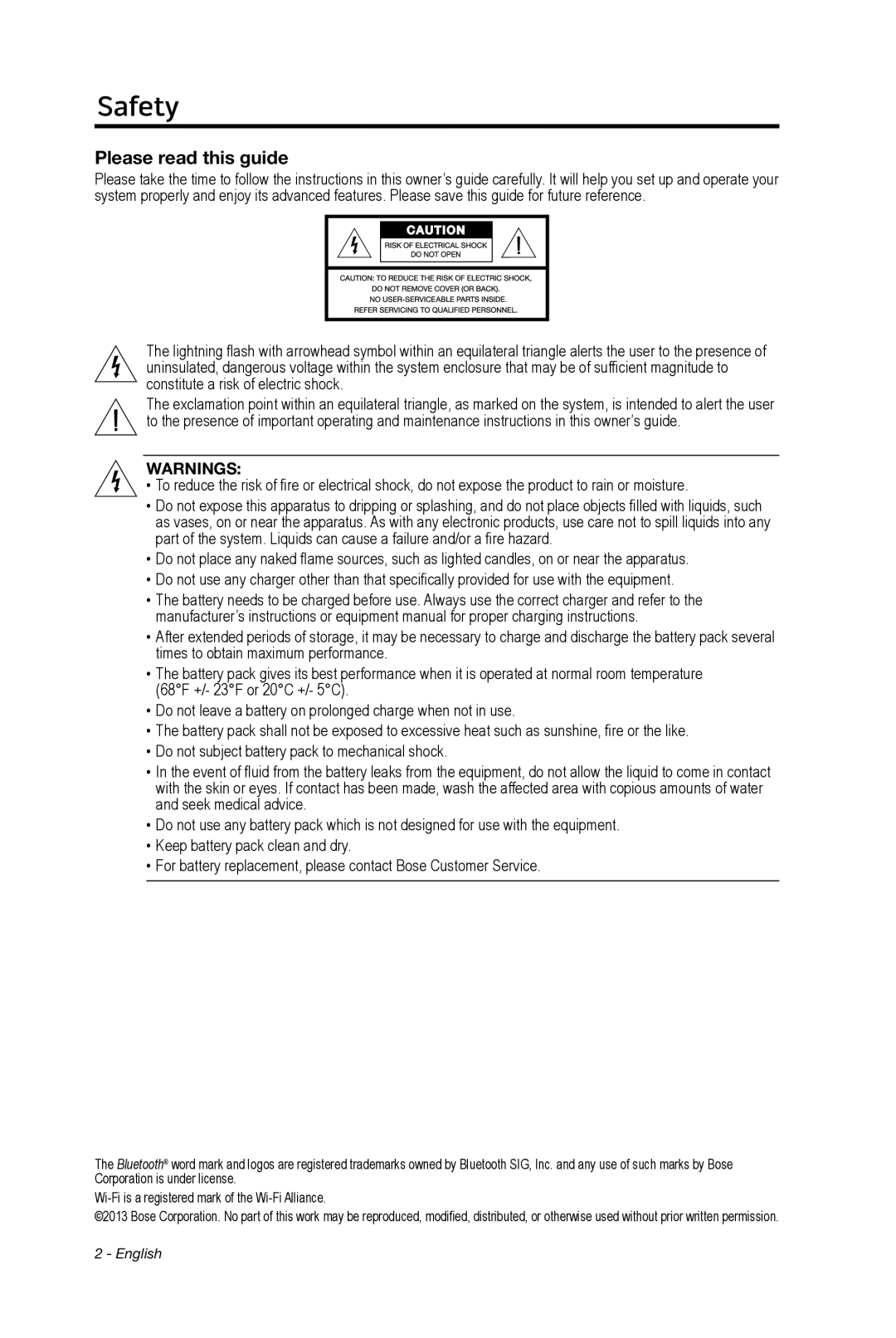 Bose 369946/1300 manual Safety, Please read this guide 