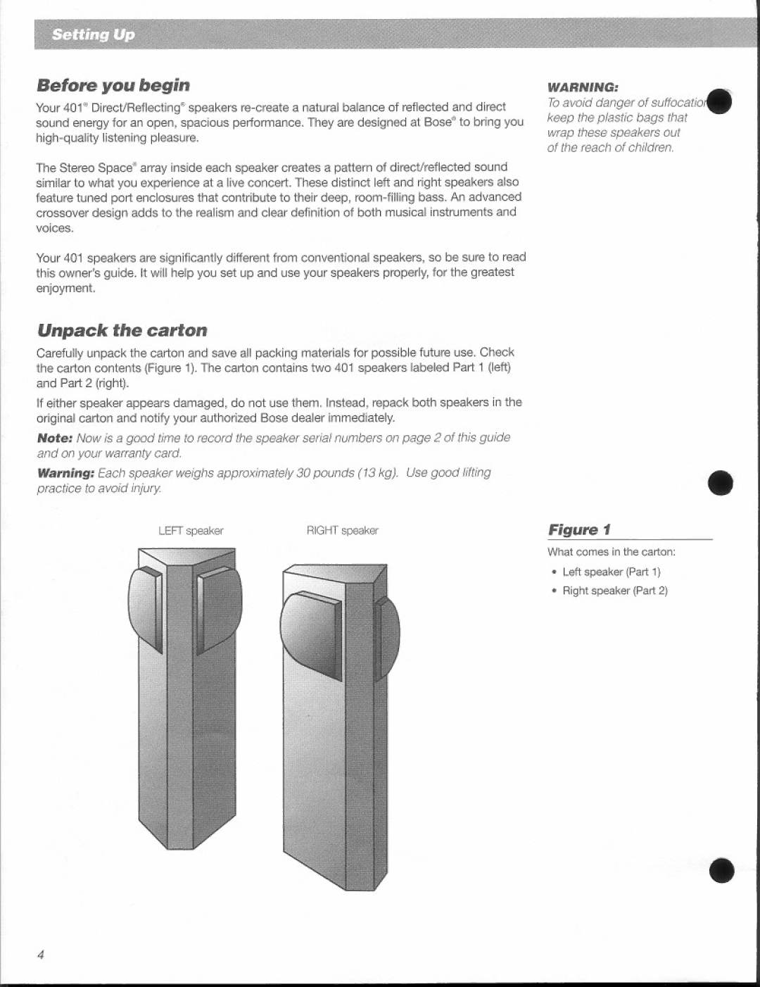 Bose 401 manual 
