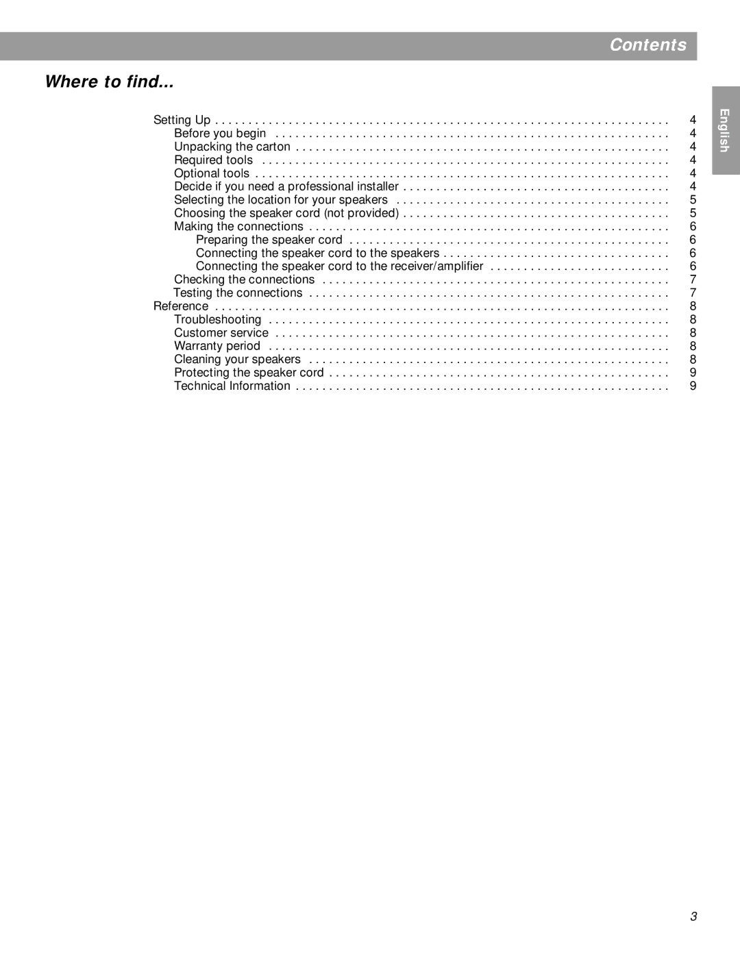 Bose 51 manual Contents 