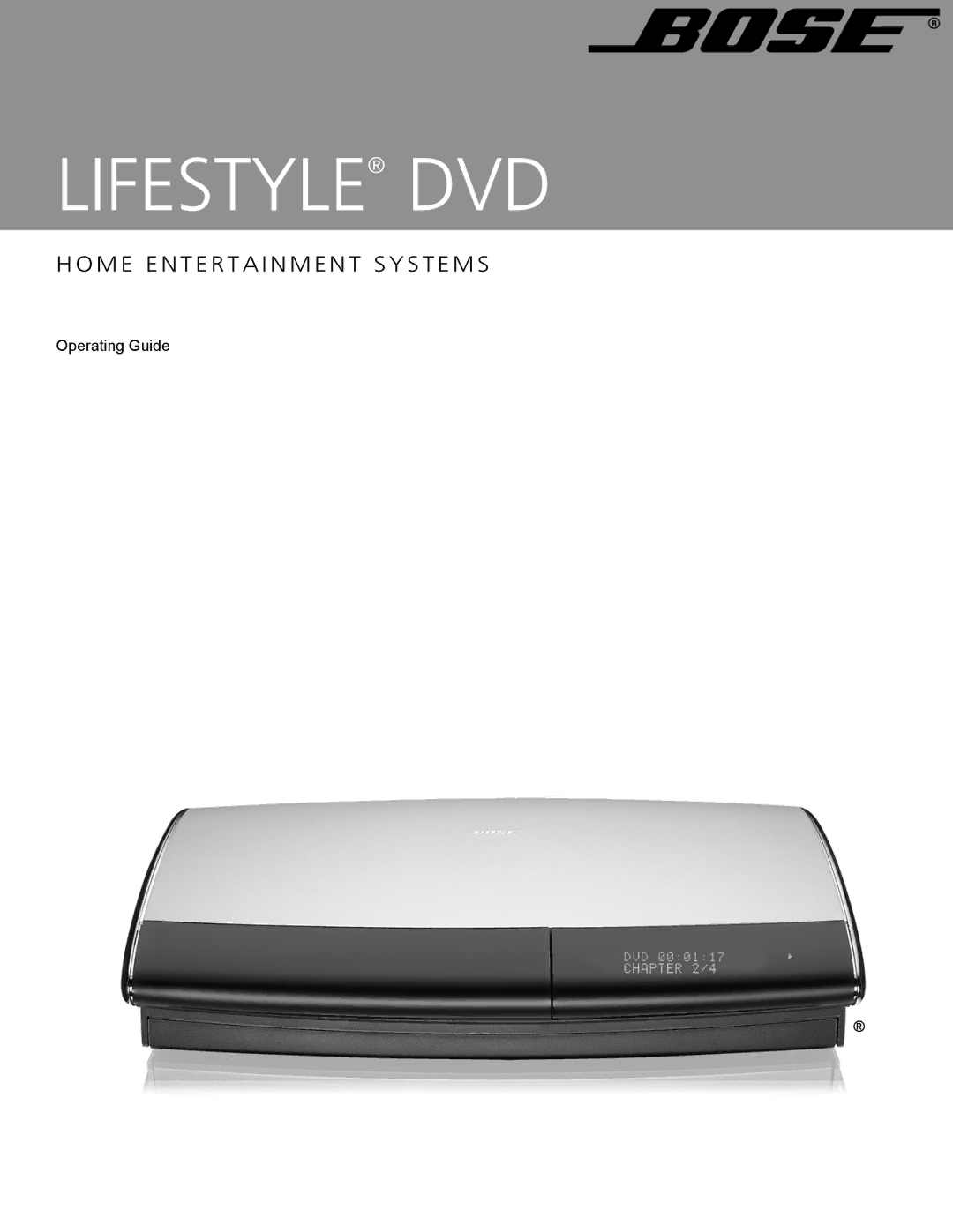 Bose 525p 625p manual Lifestyle DVD 