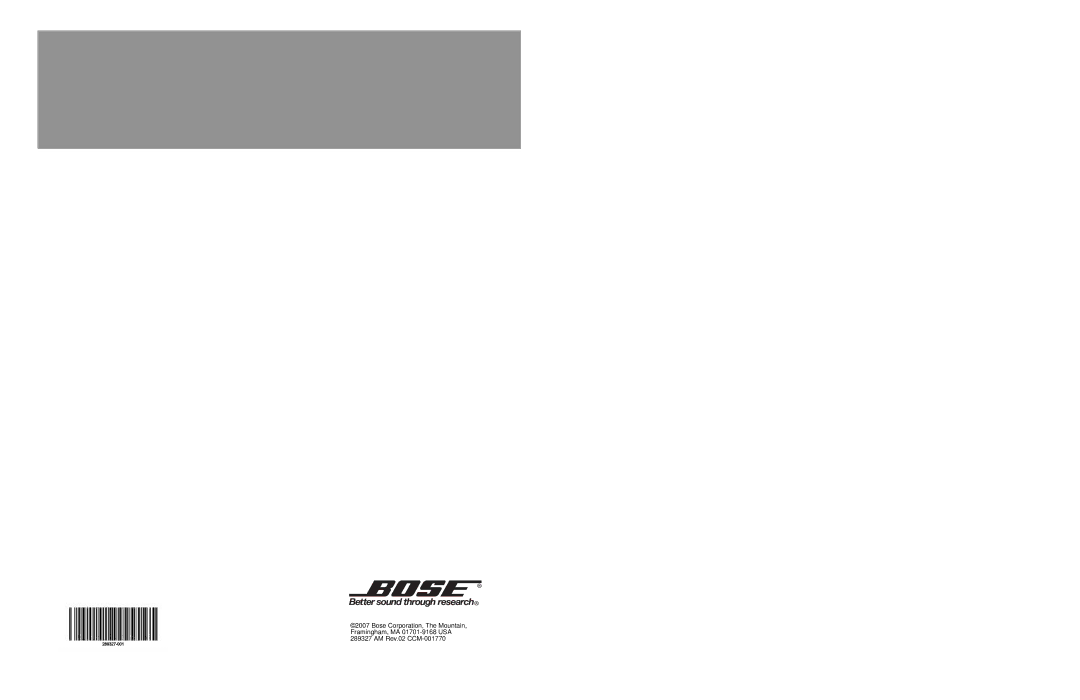 Bose 525p 625p manual 