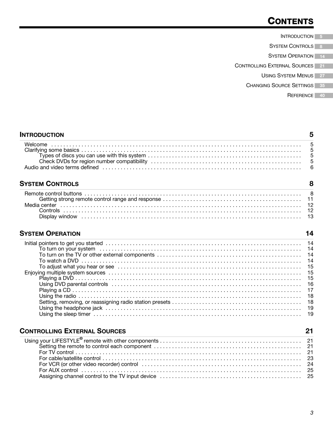 Bose 525p manual Contents 