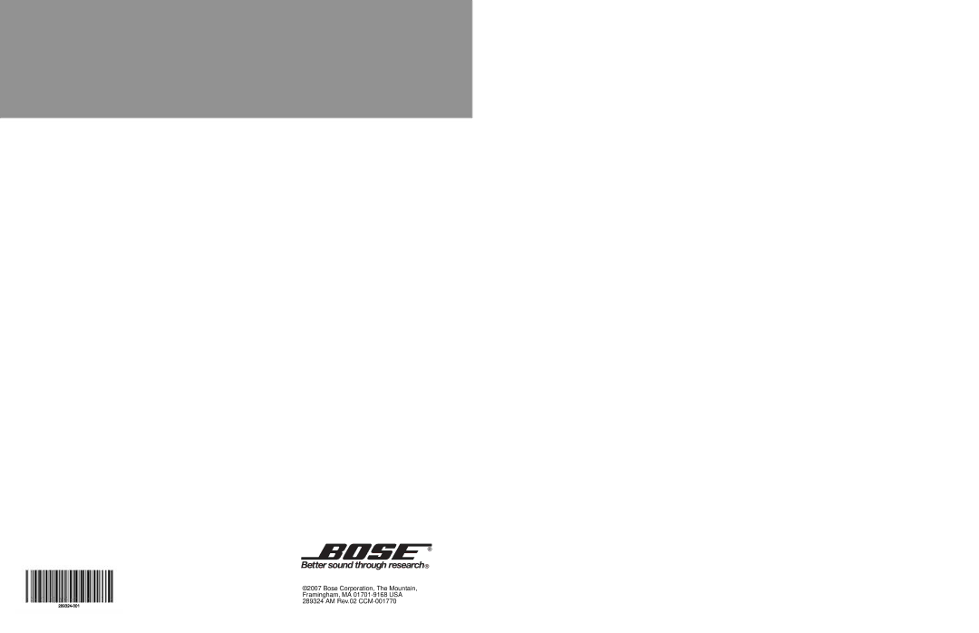 Bose 525p manual 