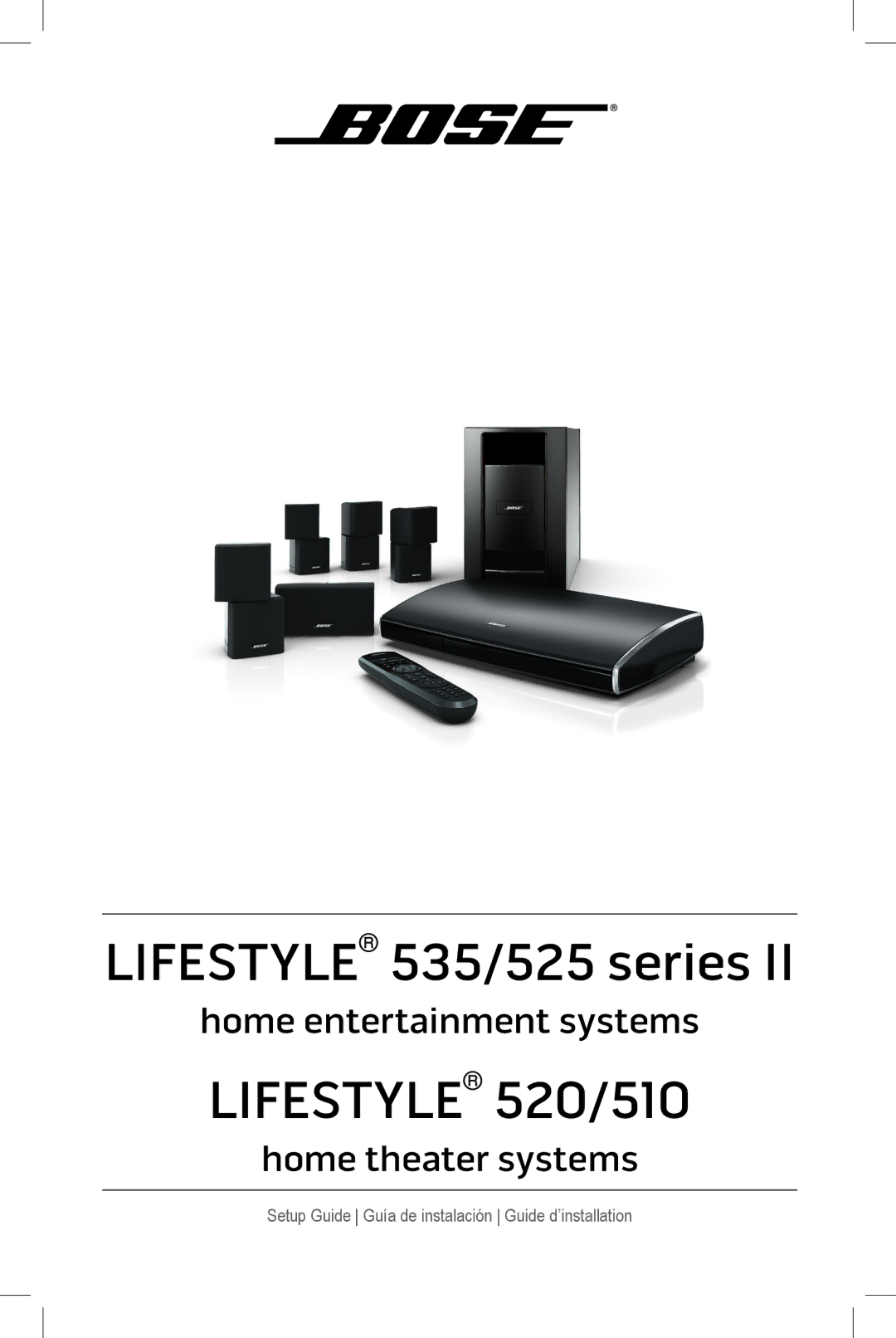 Bose 520, 510 setup guide Lifestyle 535/525 series 