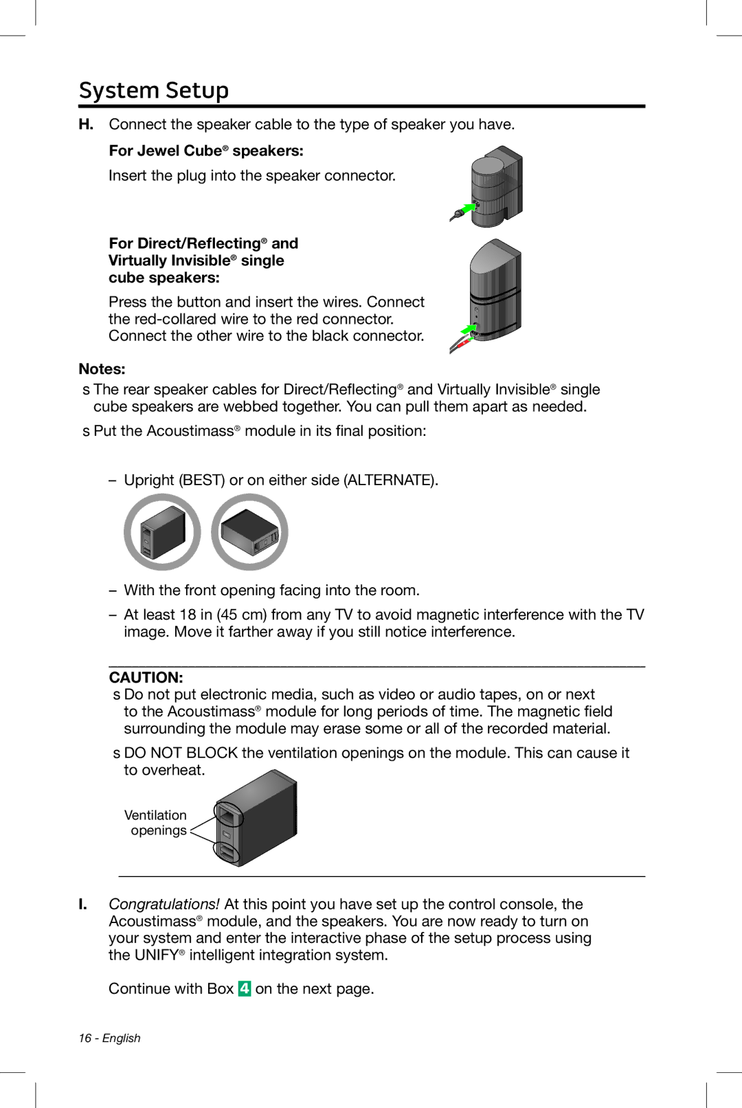 Bose 535, 520, 525, 510 setup guide For Jewel Cube speakers 