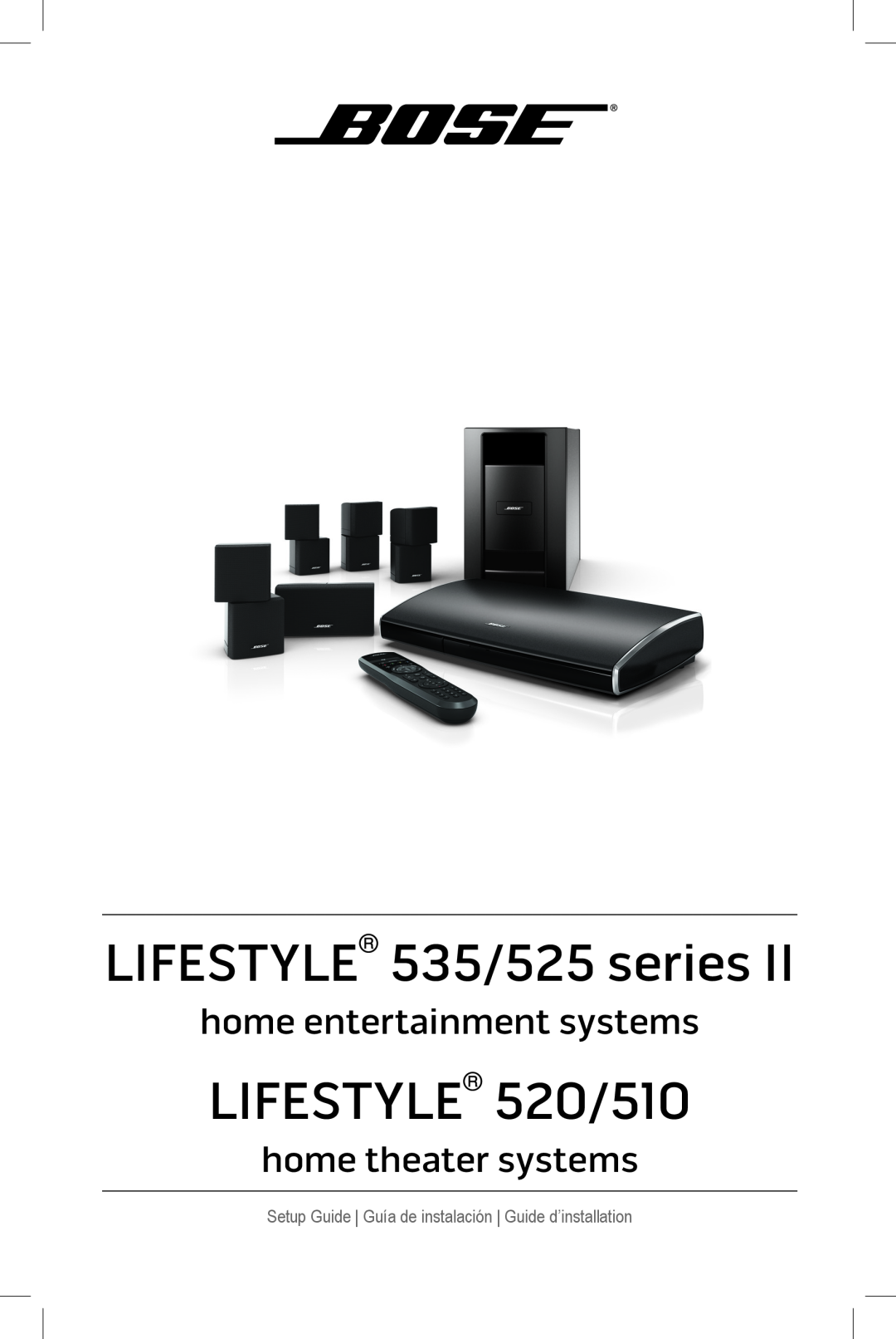 Bose setup guide LIFESTYLE 535/525 series, LIFESTYLE 520/510, home entertainment systems, home theater systems 