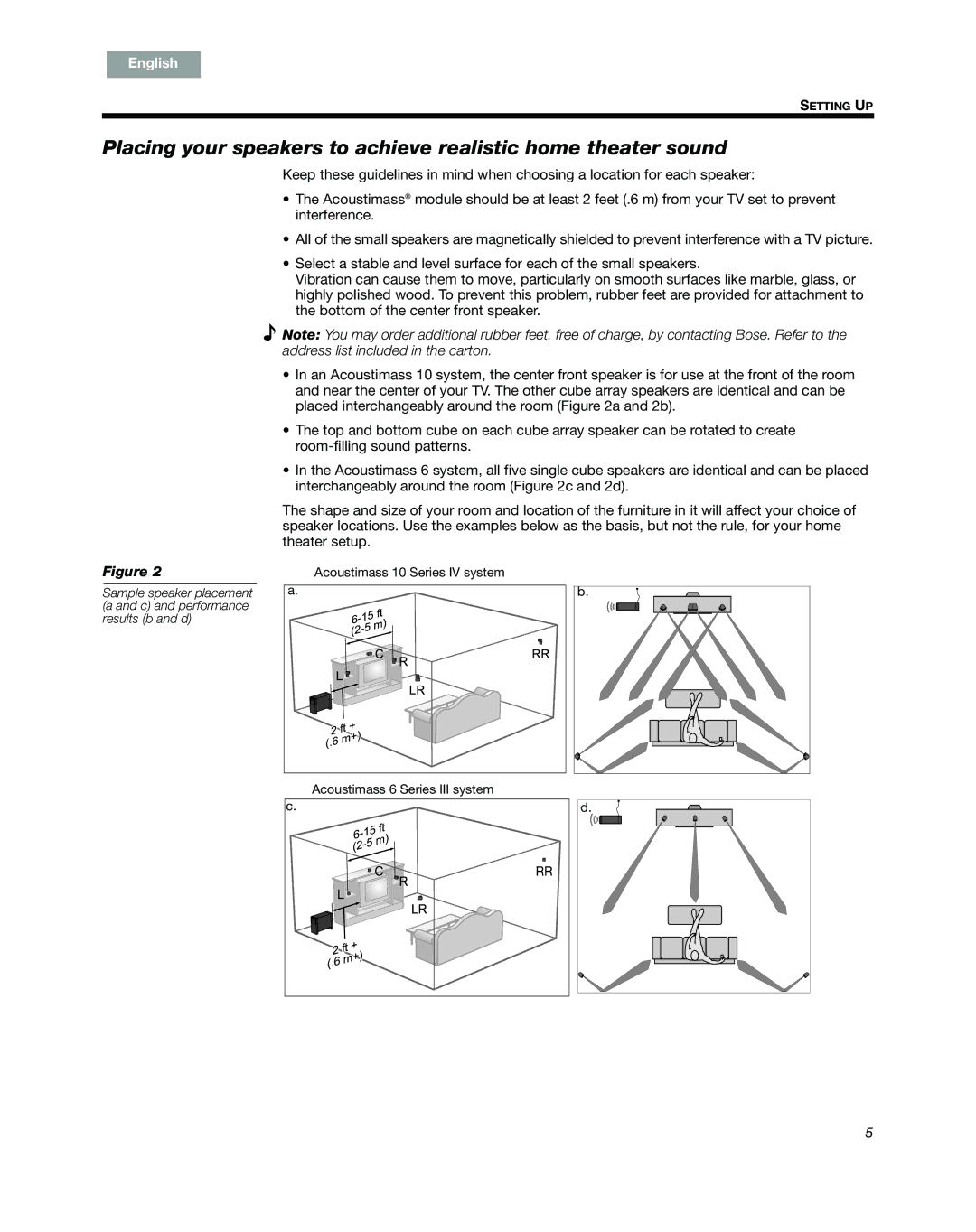 Bose 10 Series IV, 6 SERIES III manual Setting UP 