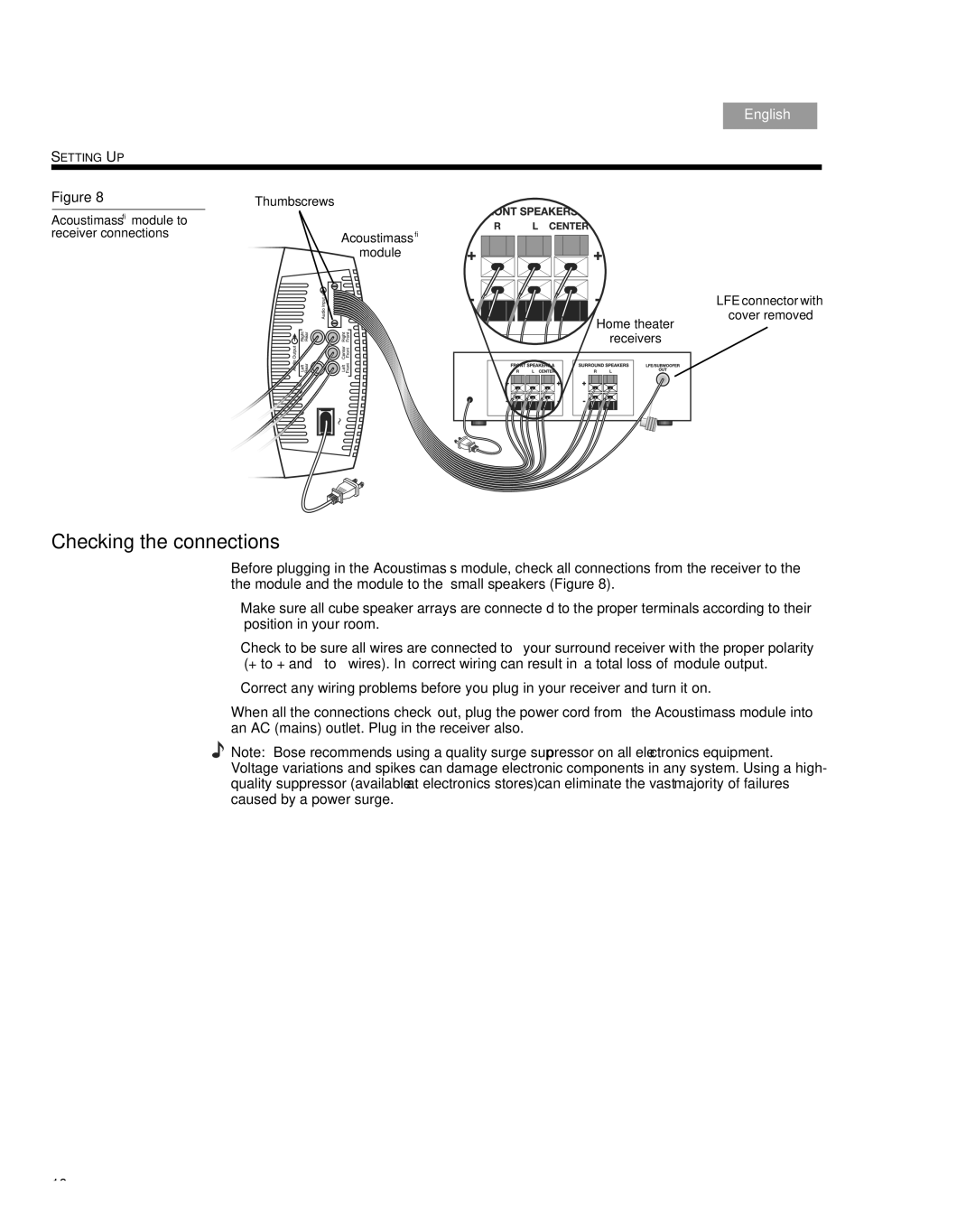 Bose 6 SERIES III, 10 Series IV manual Checking the connections 