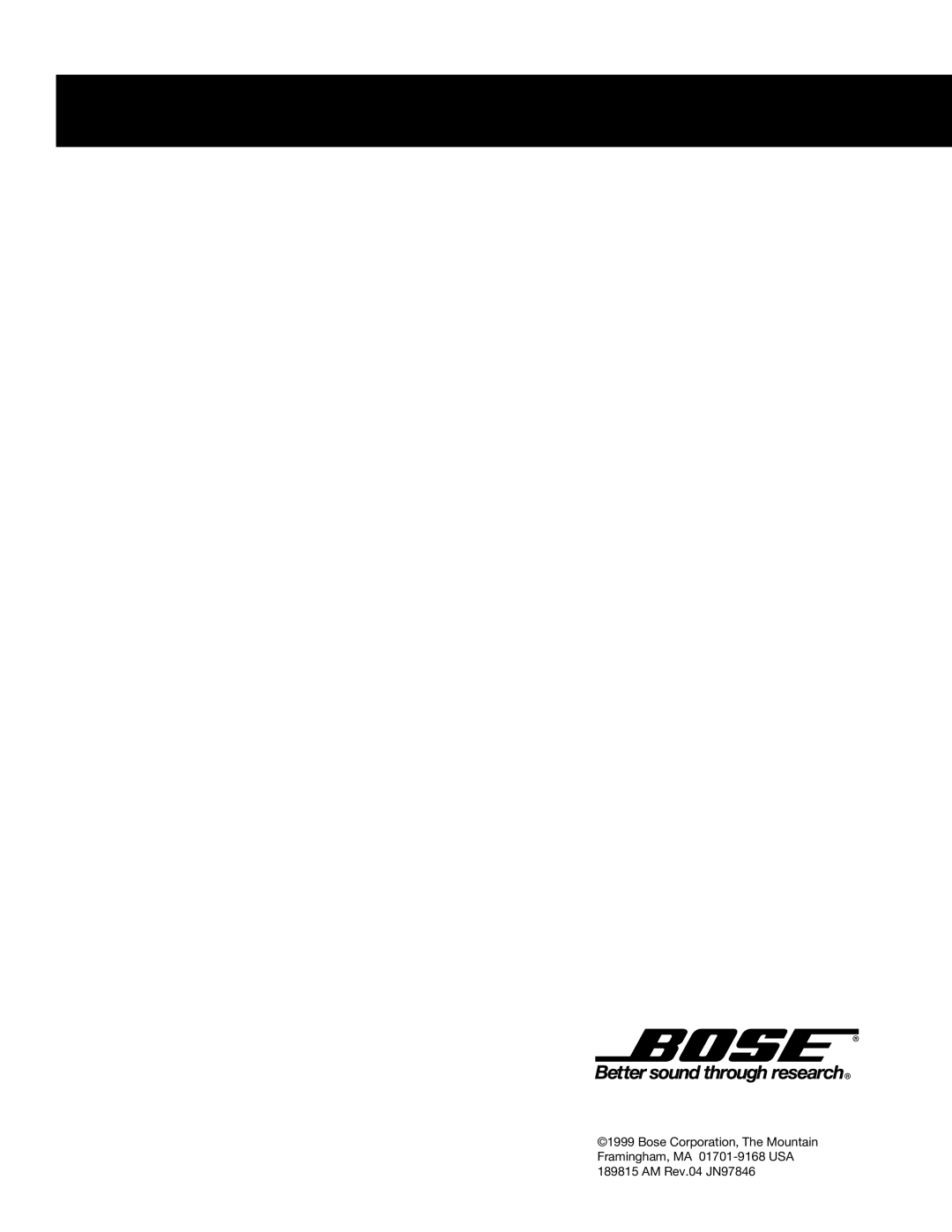 Bose 6 manual 