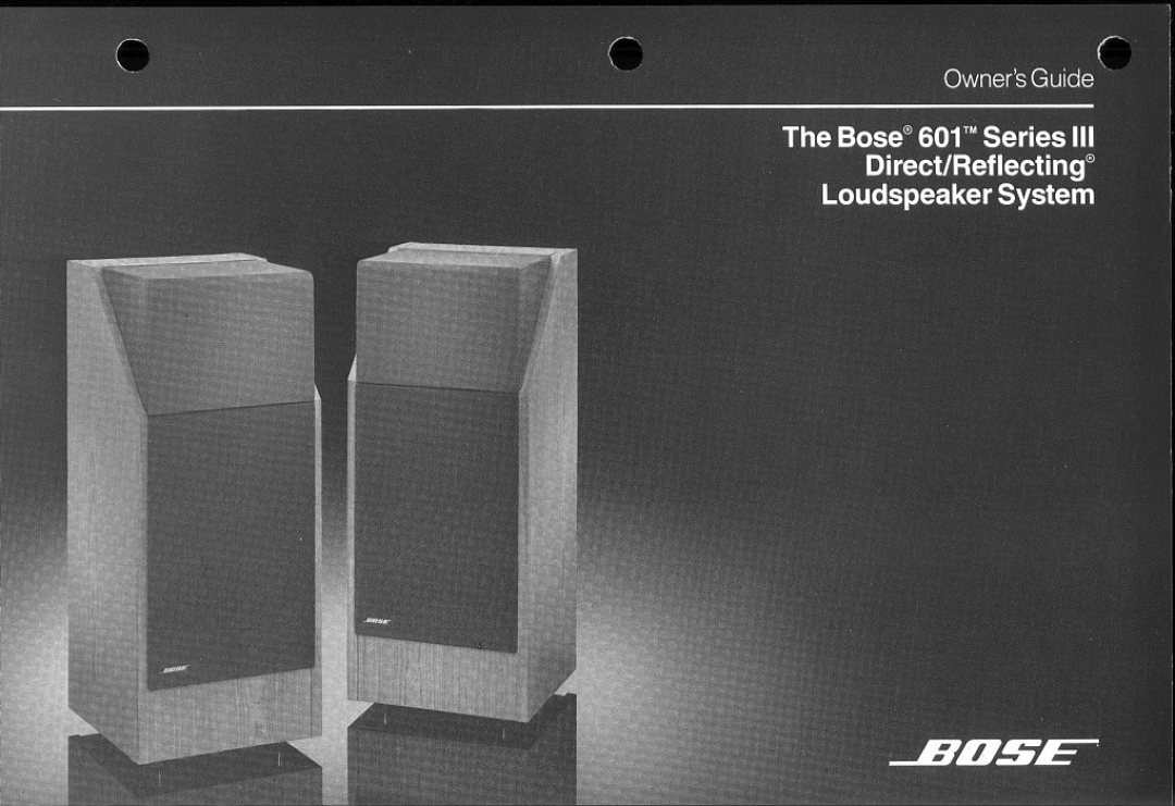 Bose 601 Series III manual 