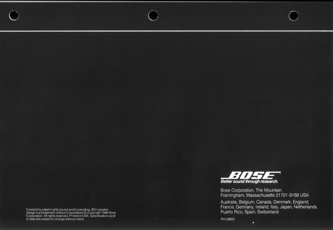 Bose 601 Series III manual 