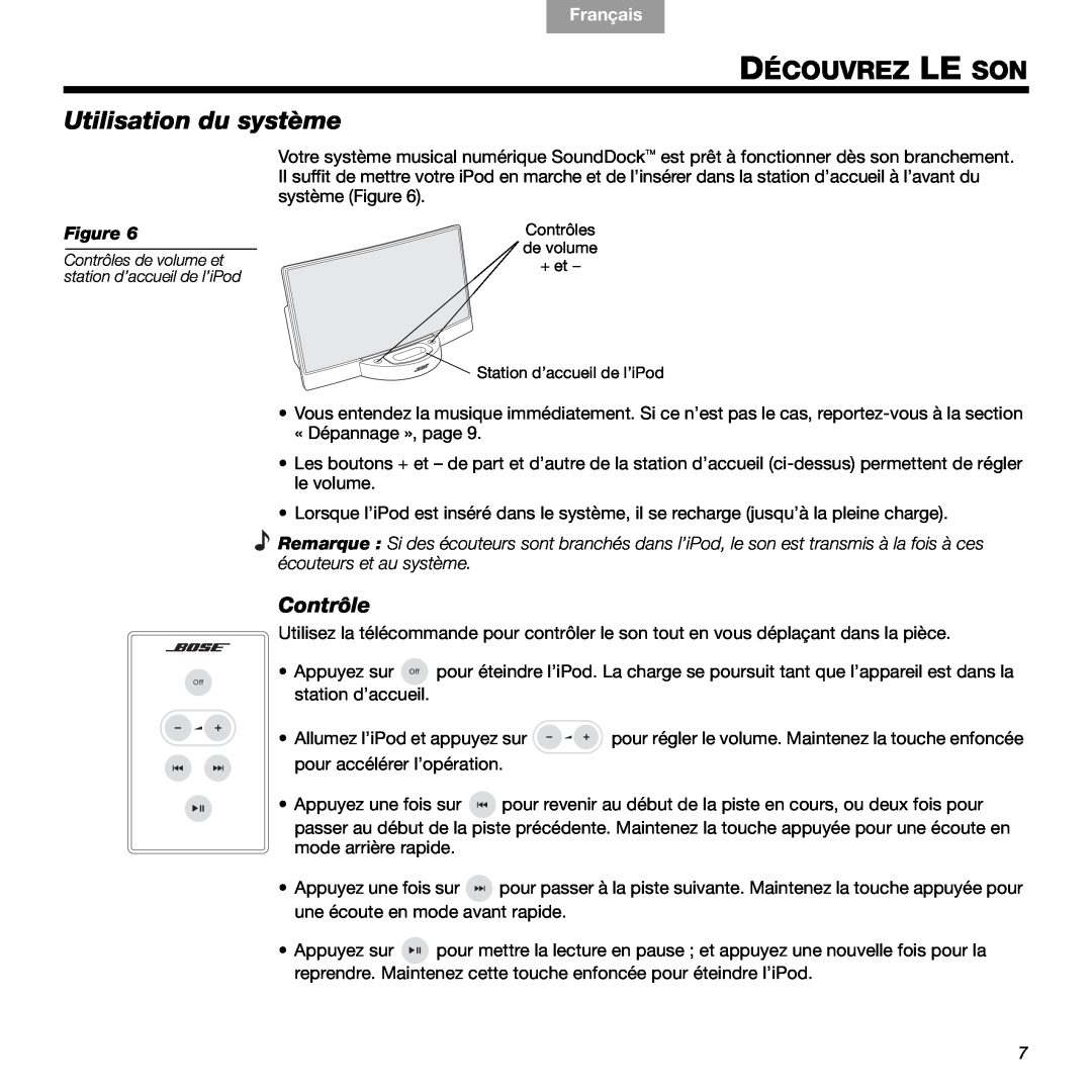 Bose 89, 336 manual Découvrez Le Son, Utilisation du système, Contrôle, Français 
