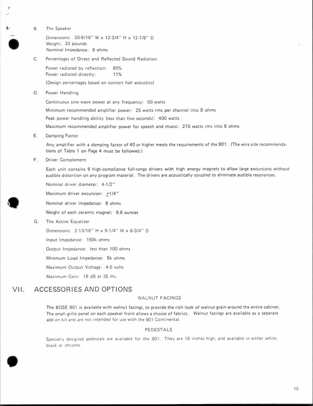 Bose 901 Series II manual 