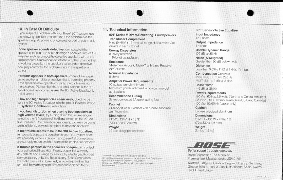 Bose 901 manual 