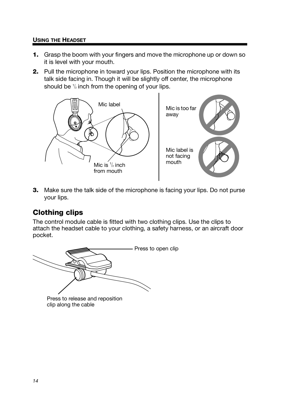 Bose A20 manual Clothing clips 