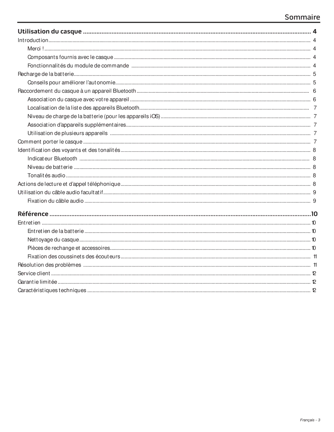 Bose AE2W manual Utilisation du casque, Référence 