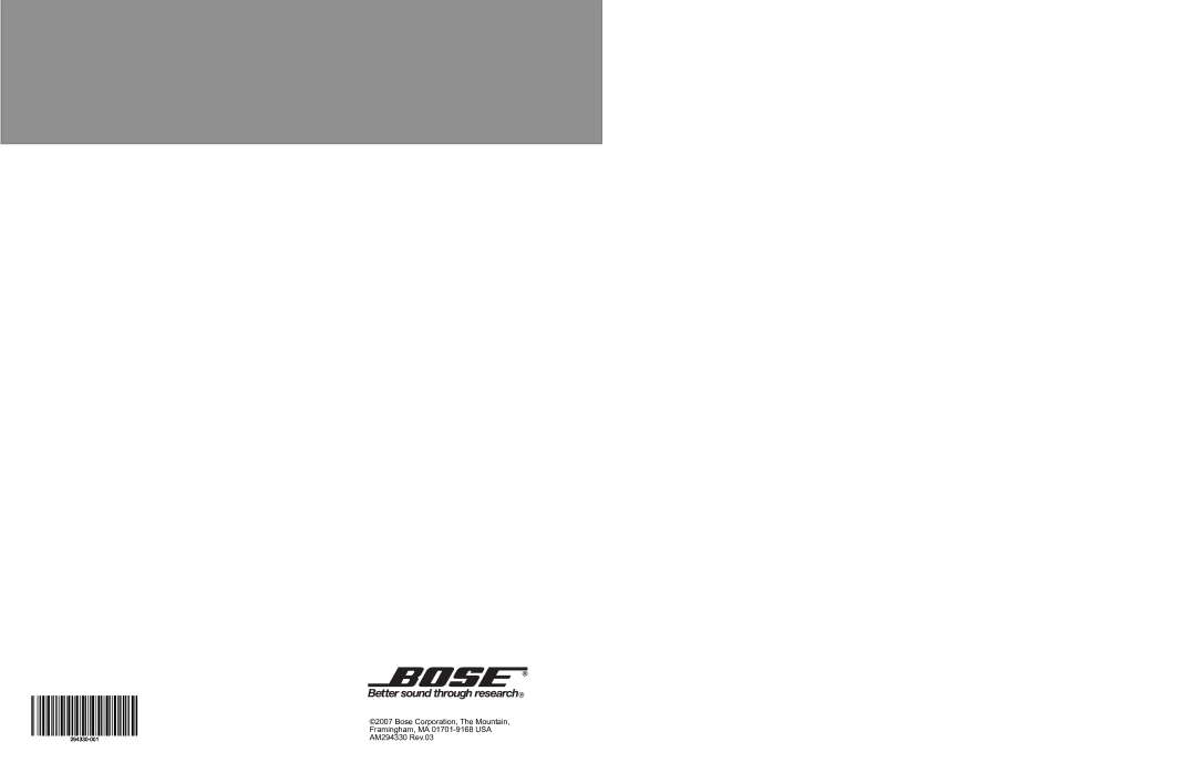 Bose 6 Series II, AM10SERIVB manual 