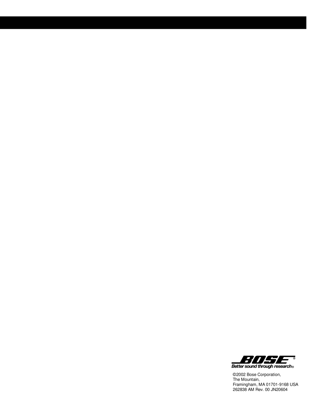 Bose AM262838_00_V manual 