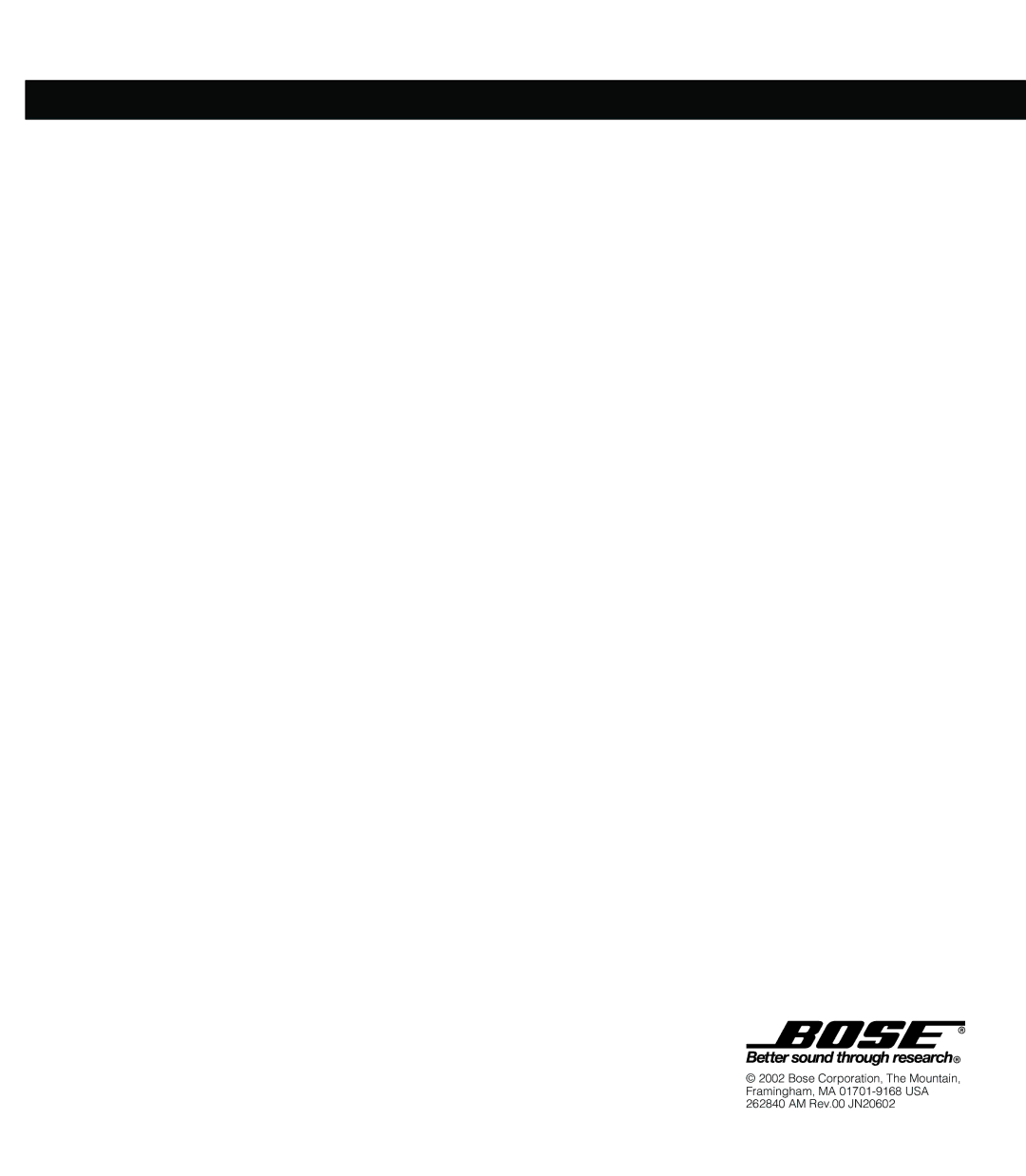 Bose AM262840 manual 