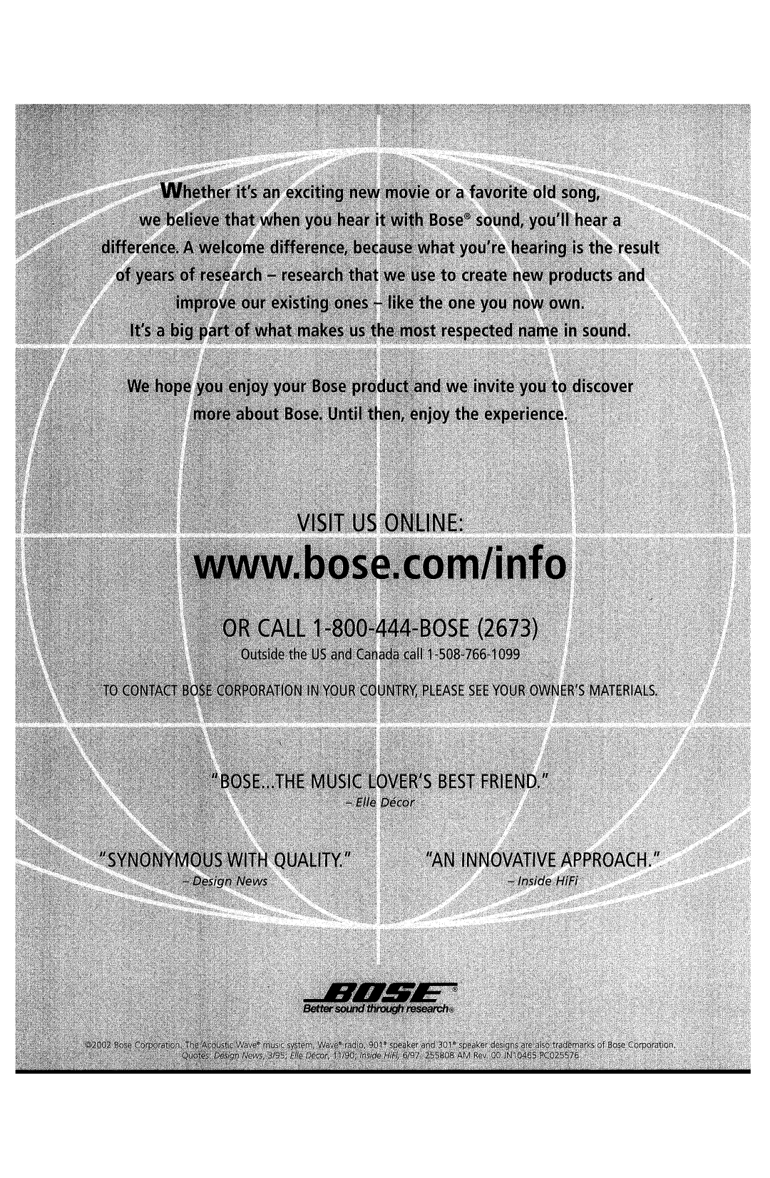 Bose am268612_00_v manual 