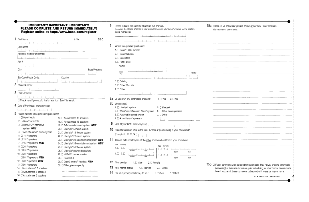 Bose am268612_00_v manual ~-- ----~ 