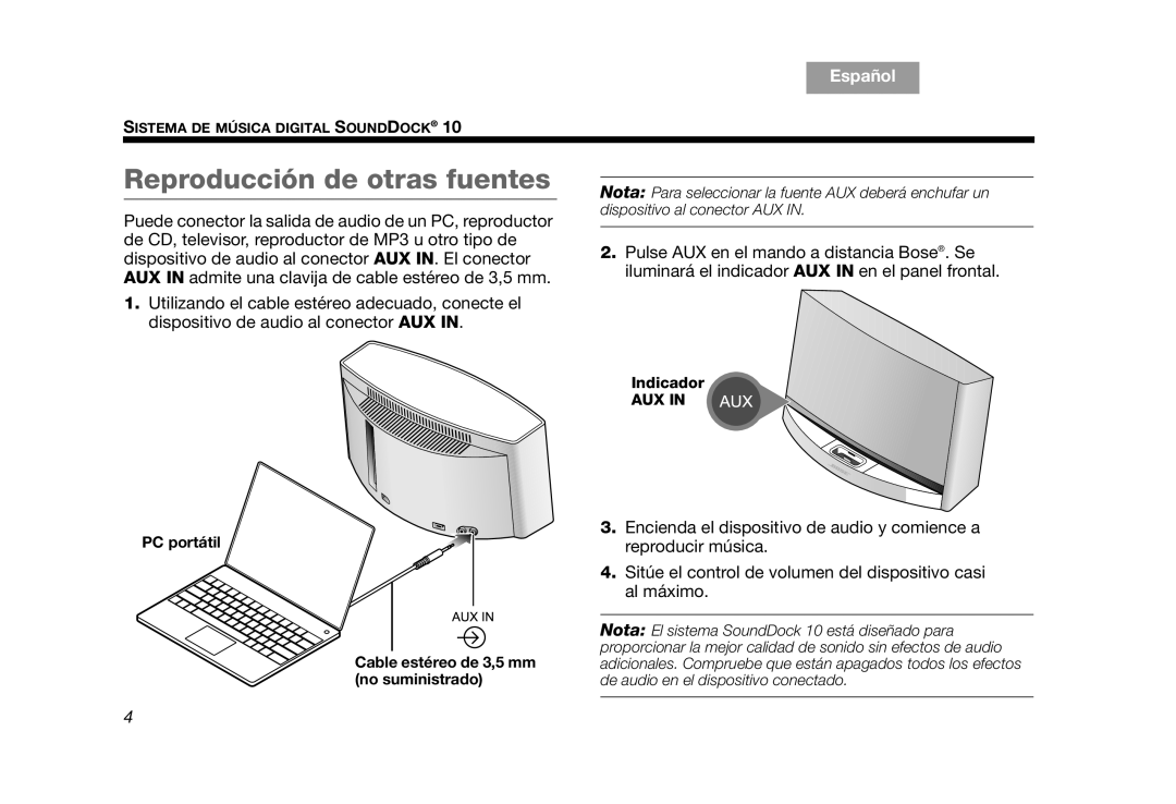 Bose AM314136 manual Reproducción de otras fuentes 