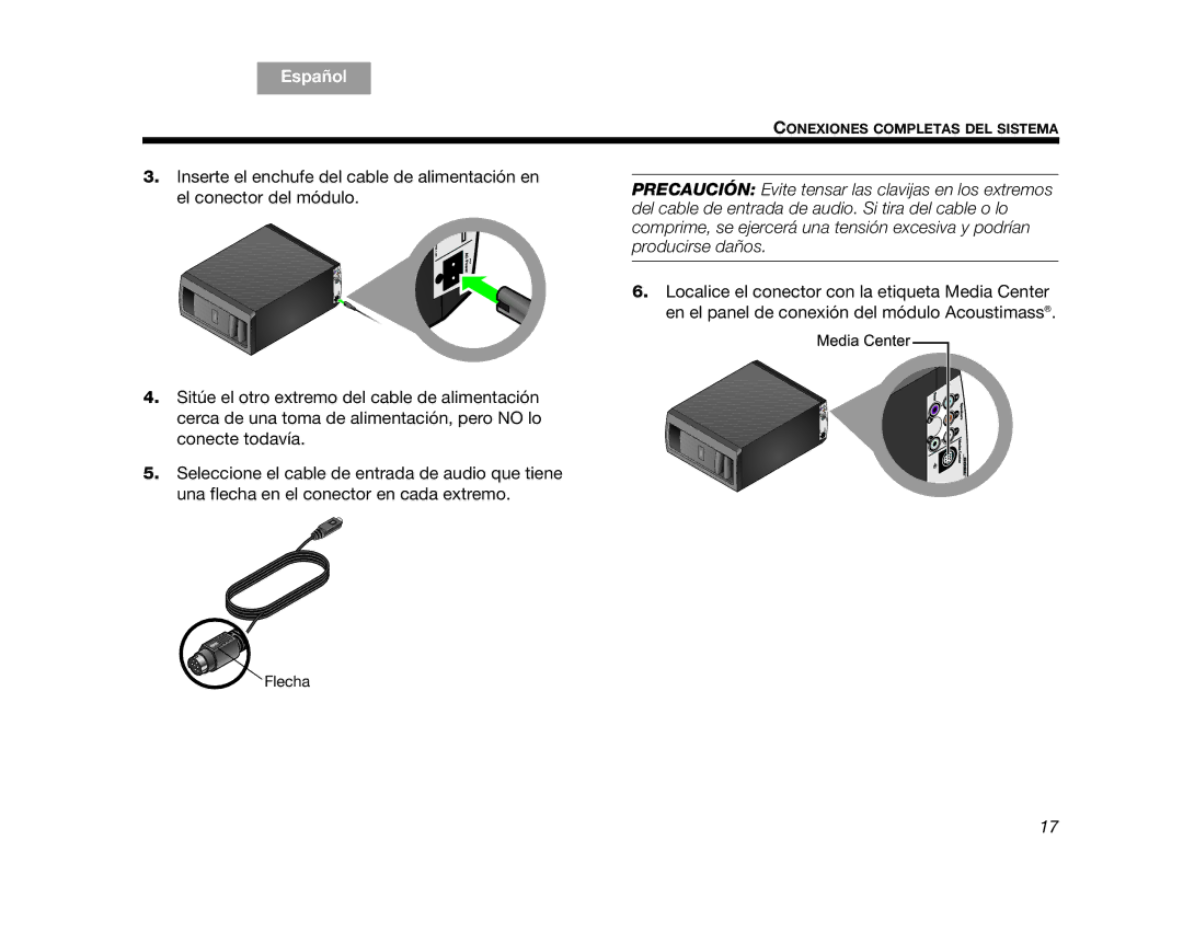 Bose AM314478 manual Tab 